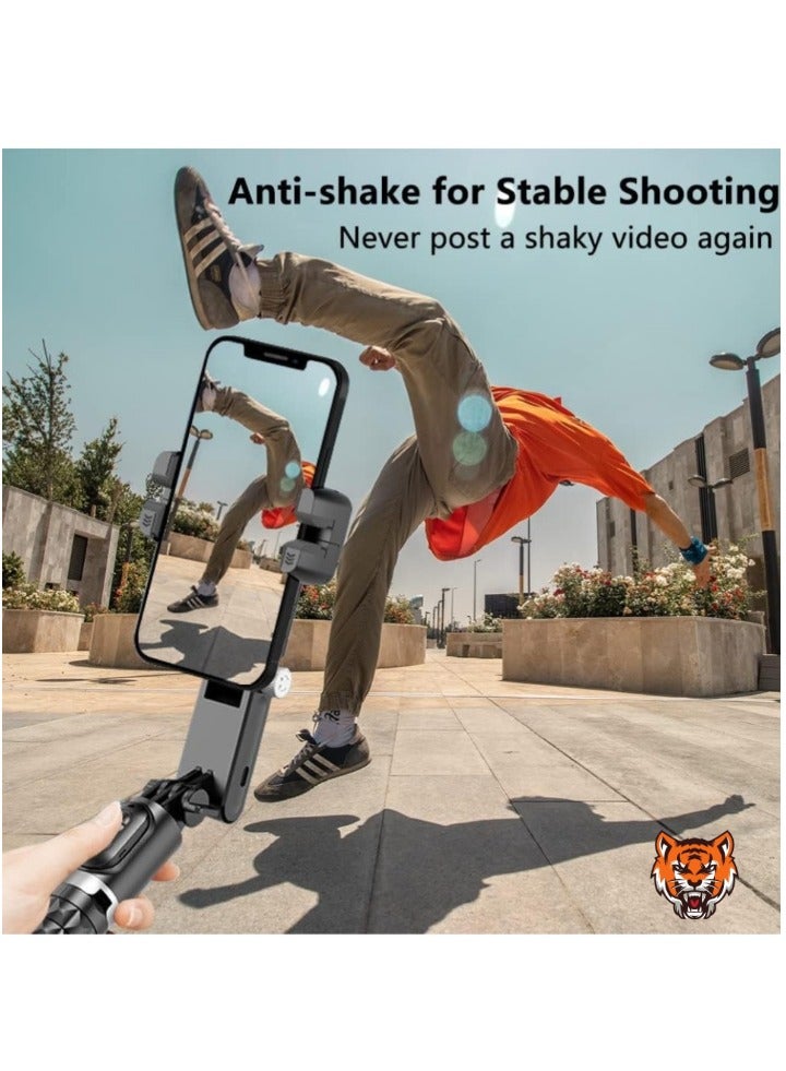 TIGER "4-in-1 Gimbal Stabilizer for Smartphones – Extendable Selfie Stick & Tripod with 3-Axis Stabilization, Face Tracking, 360° Rotation, and Auto Balance for iPhone/Android" - Image 2