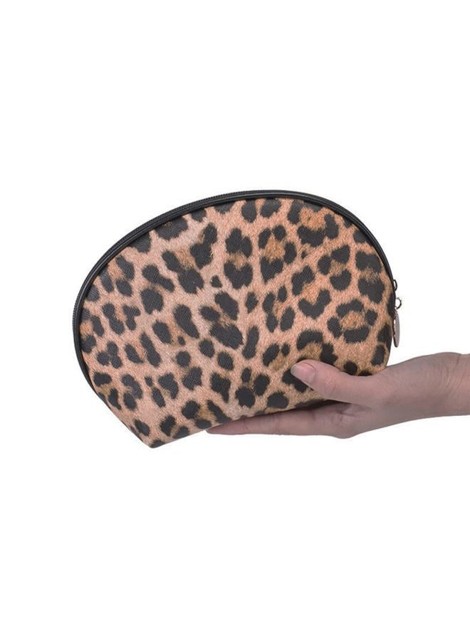Fitini Makeup Bag Travel Large Toiletry Bag 3 Pack Portable Cosmetic Organizer Pouch with Small Brush Storage Case Gold Zipper Waterproof for Women and Girls, Leopard, Fashion - Image 5