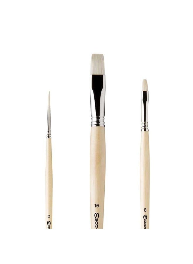 Speedball Signature Collection Antonio Lopez Garcia Artist Oil & Acrylic Brush Set, Clasico Bright & Round, Size 8, 16, 2 - Image 4