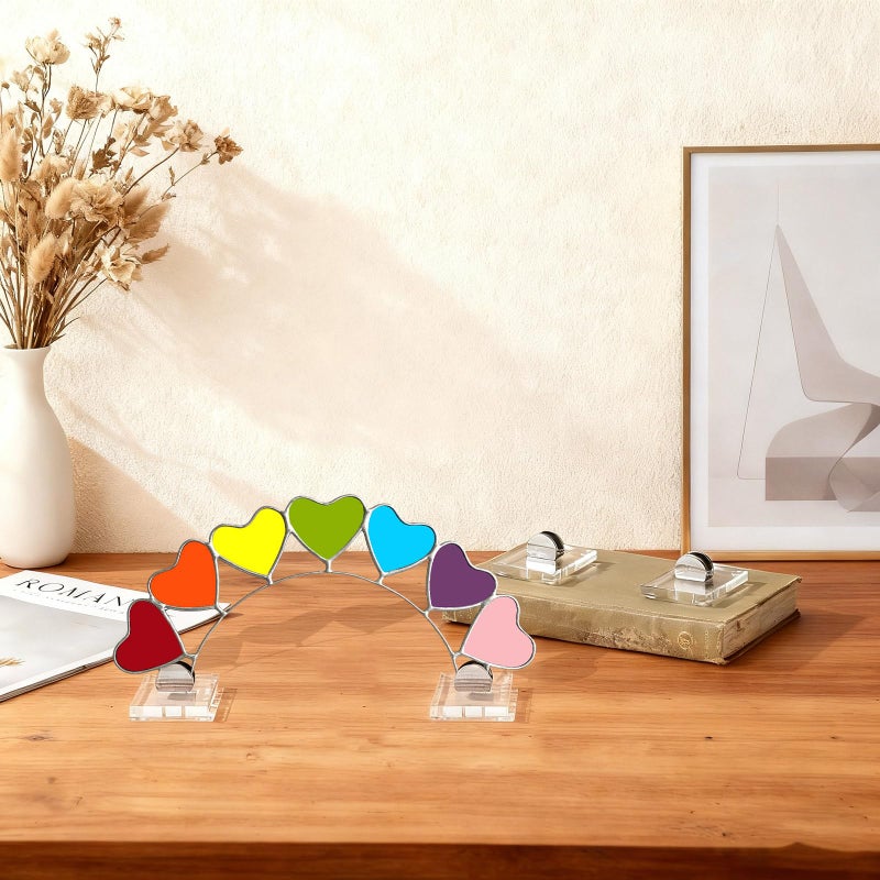 Kathfly 4 Pcs Mini Acrylic Adjustable Glass Display Stands Easel for Glass Art Creations Stained Ceramic Tiles Plaques for Picture Collectibles Office Trade Show Home - Image 5