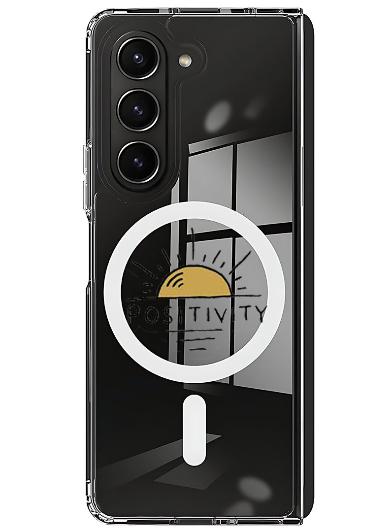 Theodor Magnetic Case for Samsung Galaxy Z Fold 6 Compatible with MagSafe Wireless Charging, Shockproof Phone Bumper Cover Positivity - Image 1