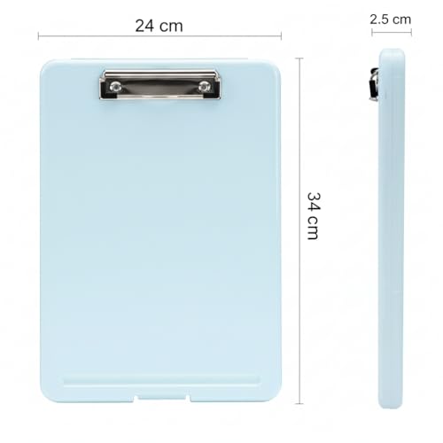 oddpod™ Praise A4 Clip Pad/Clipboard with Storage Case for Paper and Document Storage 83002 (Light Blue) - Image 3