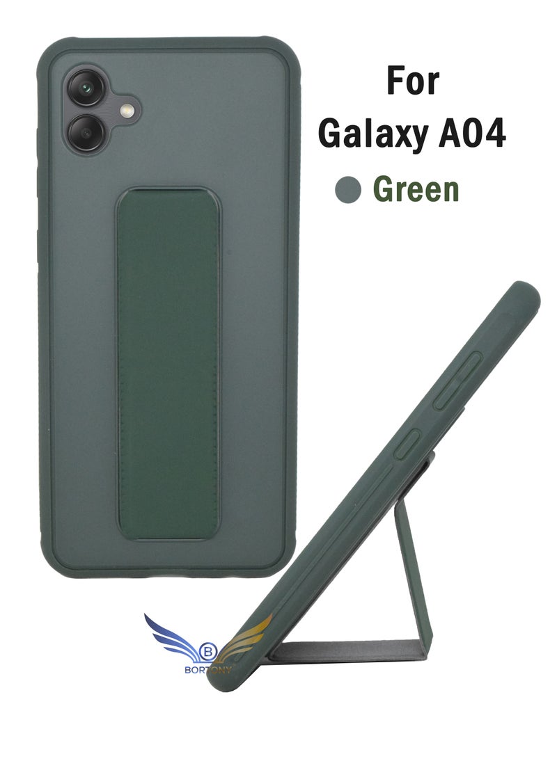 BORTONY Samsung Galaxy A04 Case Phone Stand Magnetic Car Mount Folding Kickstand and Finger Grip Protective Cover for Samsung A04 - Image 1