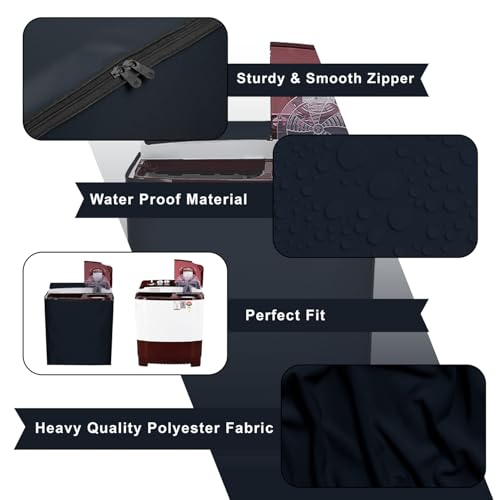 Star Weaves Polyester Washing Machine Cover Compatible for LG 6 KG Semi-Automatic Top Loading P6001RG, Blue - Image 2