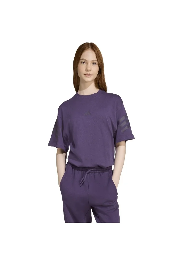 Adidas J Fi 3S T Purple Training T-Shirts For Junior 7-8Y