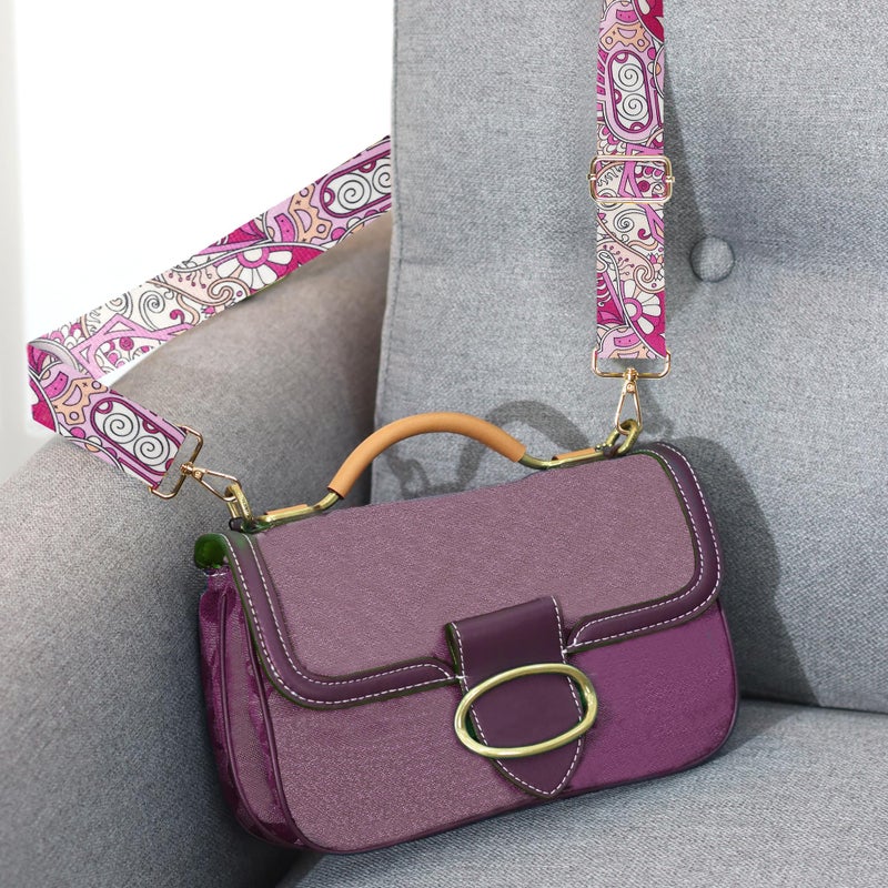 Grosun 6 Pieces Purse Straps Replacement Crossbody Straps for Purses 1.5 Inches Purse Strap Purse Replacement Straps for Handbags Shoulder Strap (Feather Style) - Image 4
