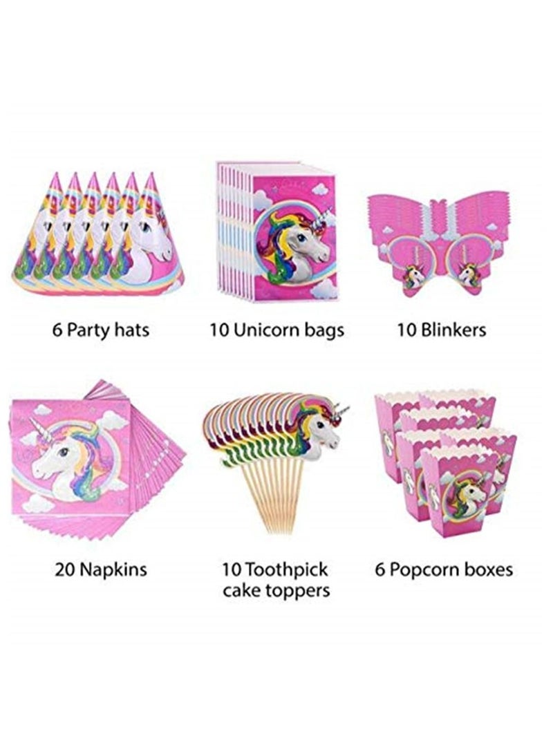Unicorn Party Supplies Pack Comes Disposable Tableware Birthday Party Decoration Set - Image 5