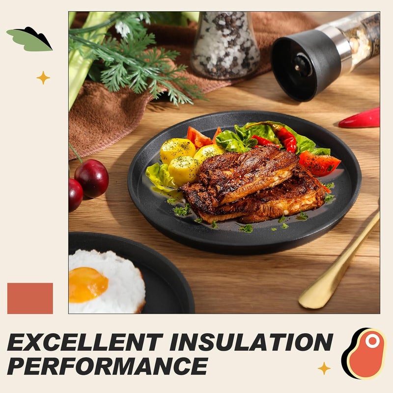 Maxdot 2 Pcs Small Cast Iron Griddle Pan 7.5'' Round Cast Iron Pizza Pan Camping Skillets Mini Carbon Steel Griddle for BBQ Cooking, Baking, Grilling, Frying, in the Oven, on the Stove or Grill, Black - Image 4