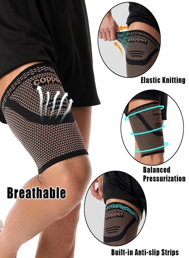 FVVWVV 1 Pair Thigh Compression Sleeve, Hamstring Compression Sleeve for Men and Women, Anti-Slip Upper Leg Sleeves for Recovery, Running, Sports and Workout - Image 2
