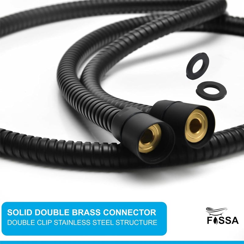 FOSSA Shower Hose Pipe – 1 Meter Jet Spray Pipe for Toilet & Health Faucet | Leak-Proof, High-Pressure, Flexible Bathroom Hose | Black (Matte Finish) - Image 5