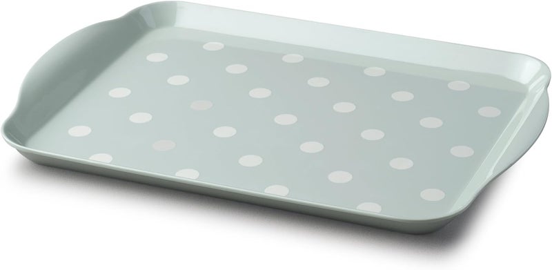 zeal G201G Melamine Dotty Serving Design Tray 30x21cm Sage Green - Image 1