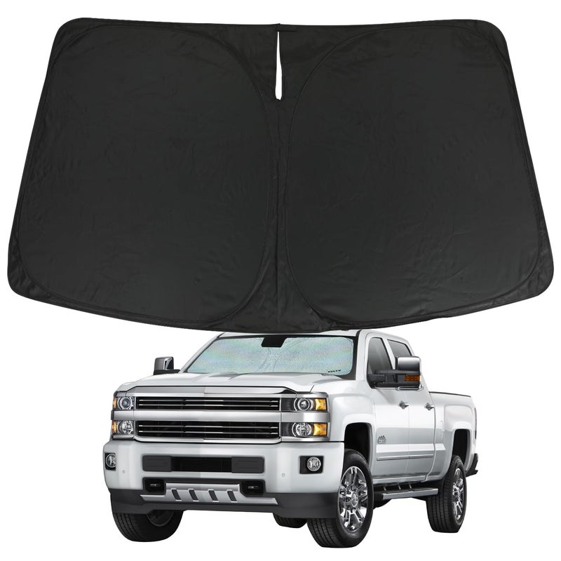 ROCCS Foldable Windshield Sun Shade fit for GMC Sierra 1500 2500 HD 3500 HD 20142018 Front Window GMC Sierra Sunshade Sun Visor Cover Blocks UV Rays Keep Your Car Cooler