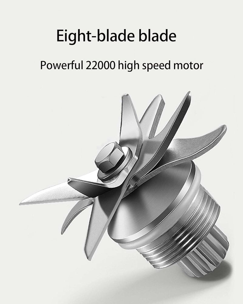 SONIQE Portable Juice Blender Bottle Personal USB Rechargeable Mini Blender Shipper for Shakes and Smoothies Fresh Fruit Electric Juice Mixer for Travel Gym Office and Sports 340ML Off White - Image 5