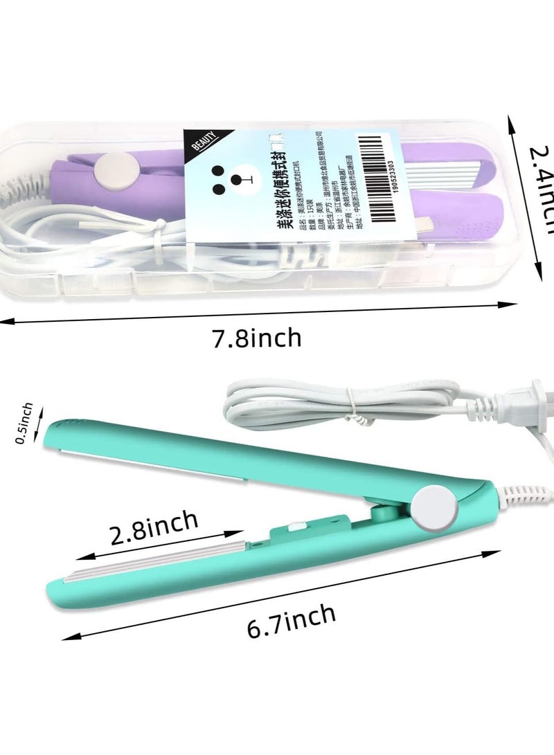 SYOSI 2 PACK Mini Bag Sealer Heat Seal, Handheld Food Sealer Bag Resealer for Food Storage, Portable Smart Heat Sealer Machine with 45” Power Cable for Chip Bags, Plastic Bags, Snack Bags green+purple - Image 2