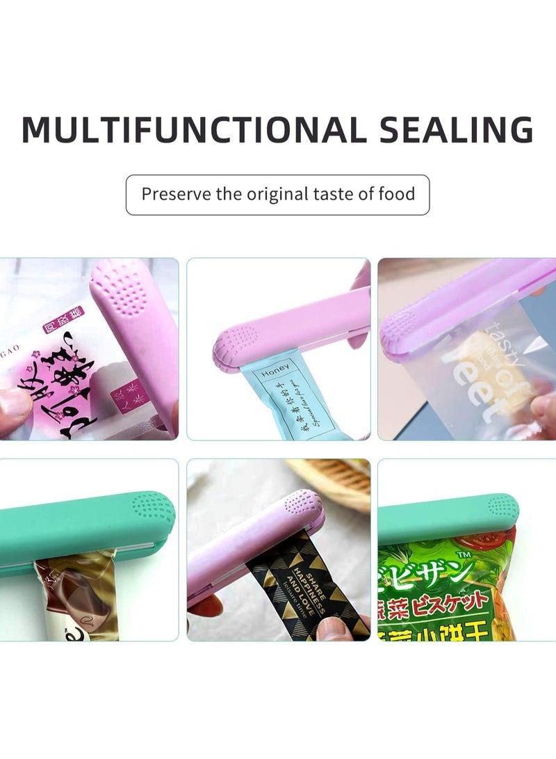 SYOSI 2 PACK Mini Bag Sealer Heat Seal, Handheld Food Sealer Bag Resealer for Food Storage, Portable Smart Heat Sealer Machine with 45” Power Cable for Chip Bags, Plastic Bags, Snack Bags green+purple - Image 5