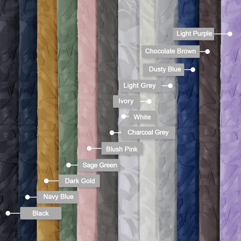 Lecloud Leia Dusty Blue Sheer Valance for Windows 14 Inch Length 2 PCS, Dual Rod Pockets Living Room Bedroom Short Curtains, Jacquard Clip Textured Leaf Window Treatments, 40 W x 14 L - Image 5