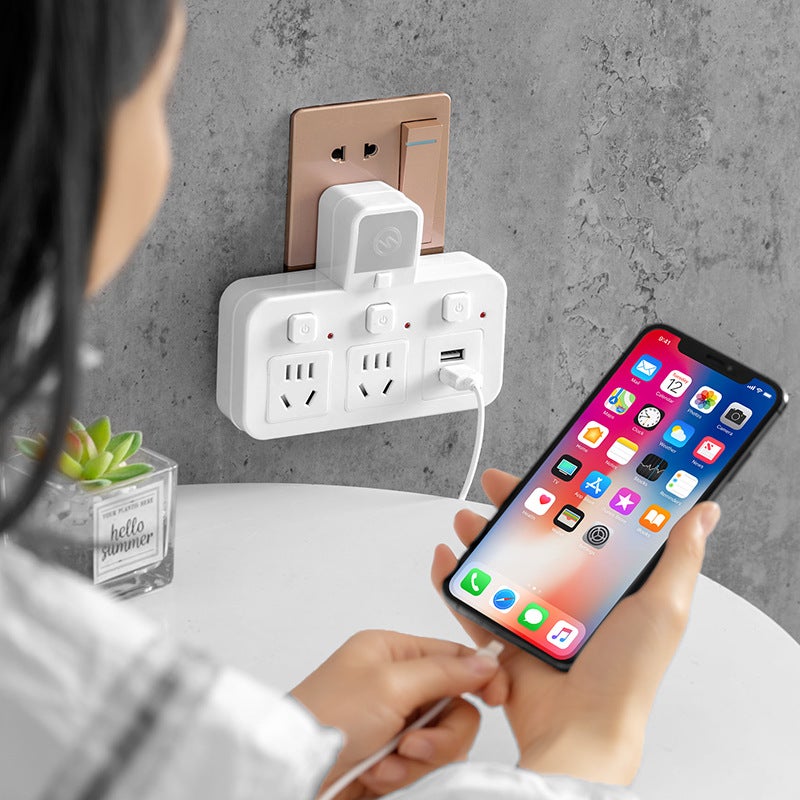 Wireless Intelligent Lightning Protection Socket Conversion Plug Row One Turn Multi-Expansion Usb Converter Row With Night Light - Image 4