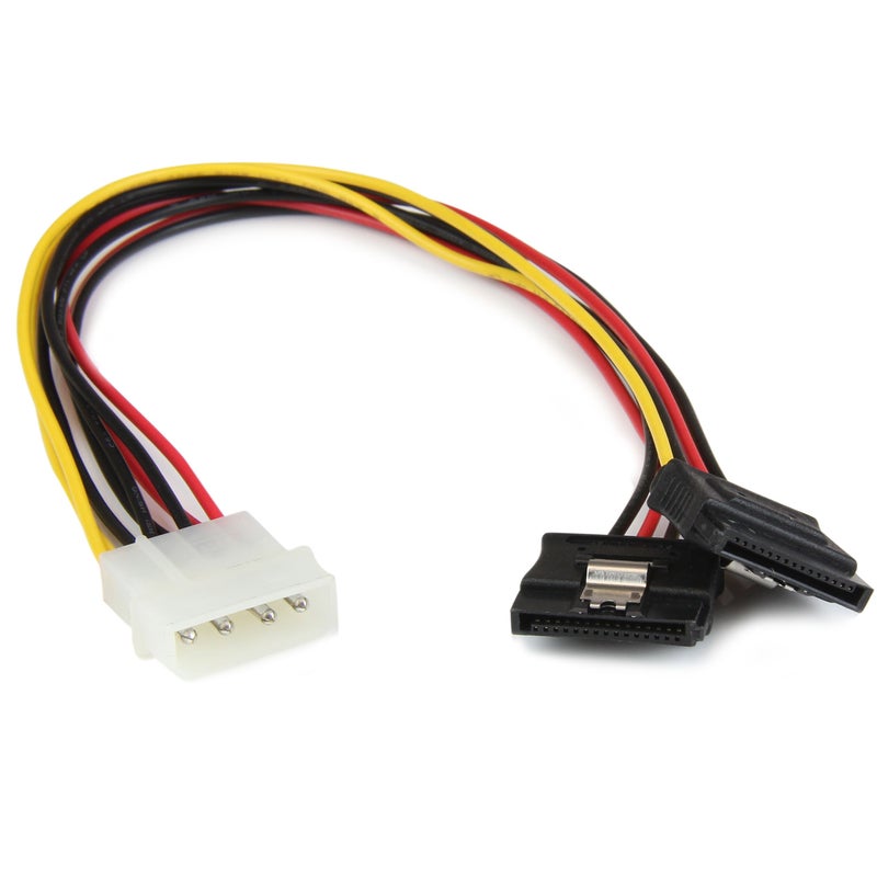 StarTech.com 12in LP4 to 2x Latching SATA Power Y Cable Splitter Adapter - 4 Pin LP4 to Dual SATA Y Splitter (PYO2LP4LSATA) - Image 4