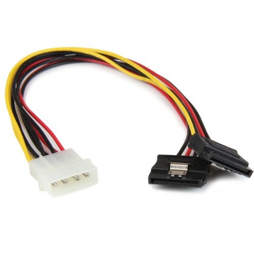 StarTech.com 12in LP4 to 2x Latching SATA Power Y Cable Splitter Adapter - 4 Pin LP4 to Dual SATA Y Splitter (PYO2LP4LSATA) - Image 1