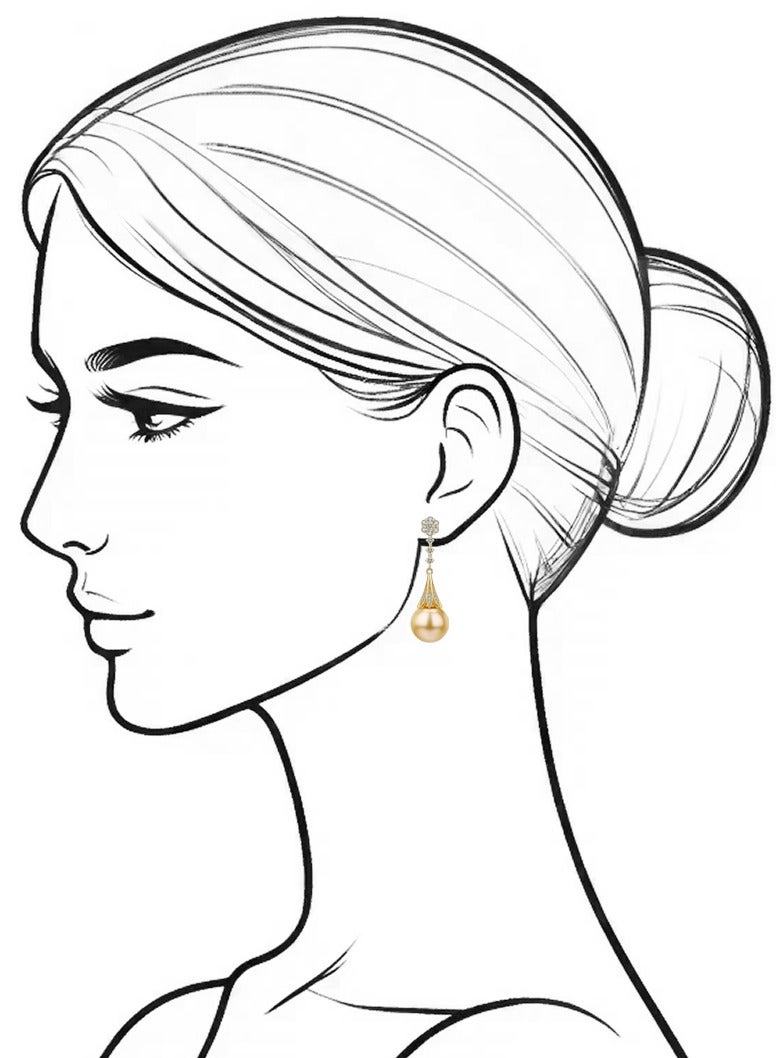 QUAINT Golden Fritillary Pearl Pendant and Earring Set - Image 5