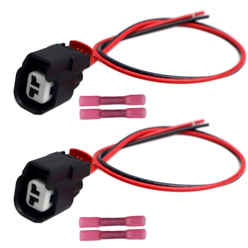 LIZAPUS 2pcs 2Pin Alternator Connector Pigtail Compatible with Jeep Wrangler 20072023 Harness Wiring Plug 56029765AA 04801304AC - Image 1