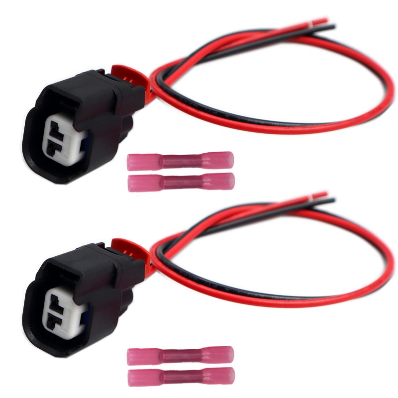 LIZAPUS 2pcs 2Pin Alternator Connector Pigtail Compatible with Jeep Wrangler 20072023 Harness Wiring Plug 56029765AA 04801304AC - Image 2