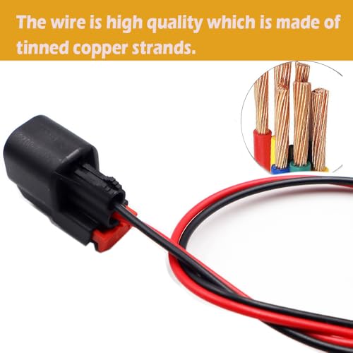 LIZAPUS 2pcs 2Pin Alternator Connector Pigtail Compatible with Jeep Wrangler 20072023 Harness Wiring Plug 56029765AA 04801304AC - Image 3