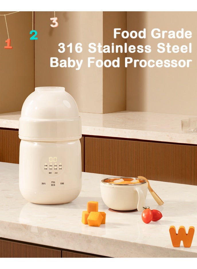 3-in-1 Multi-Functional Baby Food Processor – Steam, Cook & Stir, 316 Stainless Steel, 350ml Capacity, Ultra-Quiet 35dB, Easy to Clean & Store, High-Temperature Disinfection  - Image 2