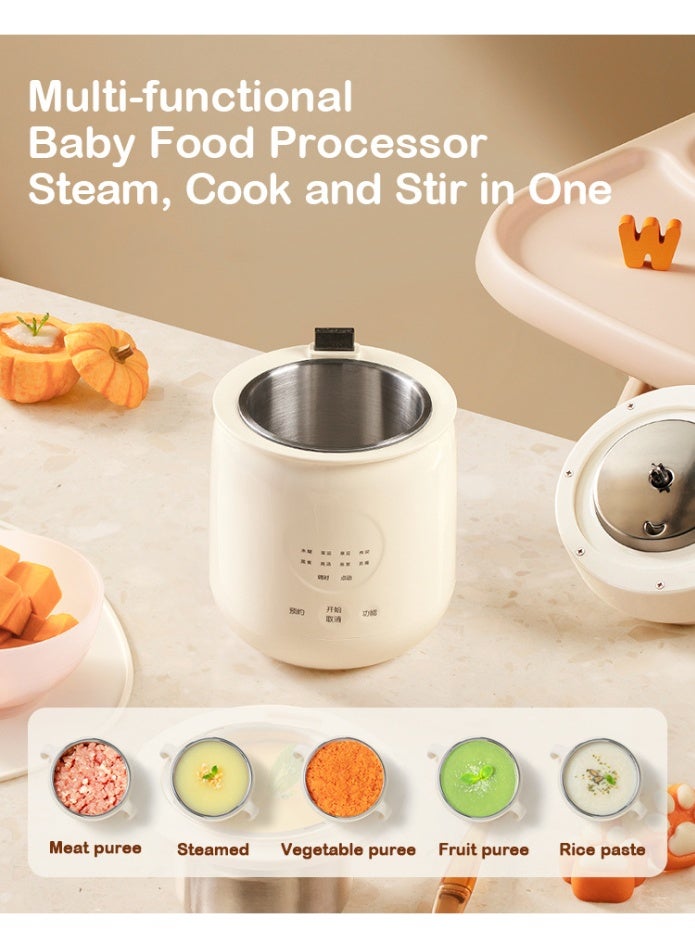 3-in-1 Multi-Functional Baby Food Processor – Steam, Cook & Stir, 316 Stainless Steel, 350ml Capacity, Ultra-Quiet 35dB, Easy to Clean & Store, High-Temperature Disinfection  - Image 4