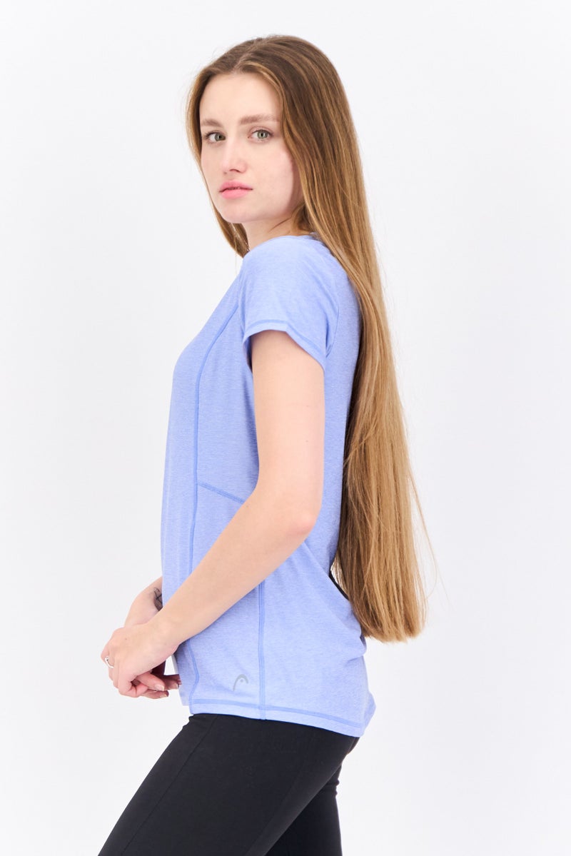 HEAD Women Slim Fit Short Sleeve Outdoor T-Shirt, Light Blue  - Image 3