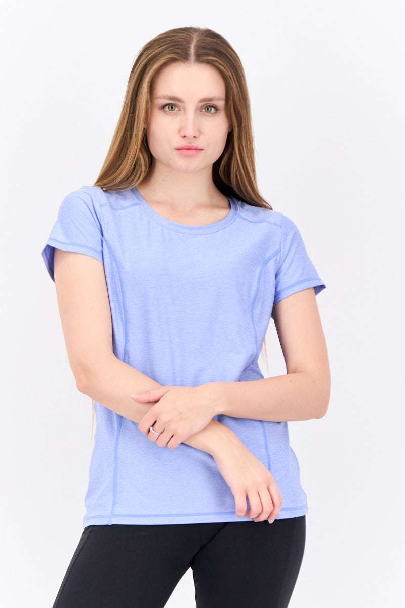 HEAD Women Slim Fit Short Sleeve Outdoor T-Shirt, Light Blue  - Image 1