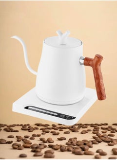Super ZYouth Smart Electric Gooseneck Kettle 1L 1000W Kettle - with Temperature Indicator and Constant Temperature, 304 Stainless Steel Fast Heating Electric Kettle for Brewing Coffee and Tea, White  - Image 1