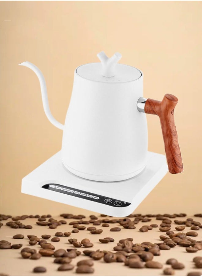 Super ZYouth - Smart Electric Gooseneck Kettle 1L 1000W Kettle - with Temperature Indicator and Constant Temperature, 304 Stainless Steel Fast Heating Electric Kettle for Brewing Coffee and Tea, White - Image 1