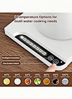 Super ZYouth Smart Electric Gooseneck Kettle 1L 1000W Kettle - with Temperature Indicator and Constant Temperature, 304 Stainless Steel Fast Heating Electric Kettle for Brewing Coffee and Tea, White  - Image 3