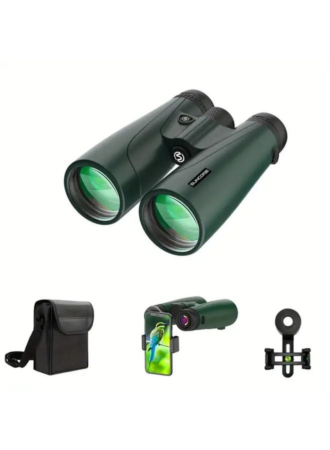 Suncore 10x50 Green Binoculars For Adults High Power With Mobile Phone Clip - Image 1