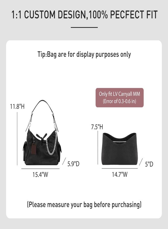 OAikor Dupontpaper Purse Organizer Insert Compatible with LV CarryAll Cargo Vibe MM Bag,Upgraded Lightweight Water-Resistant Bag Organizer Insert Shaper for Luxury Handbag Tote（Black, MM） - Image 2