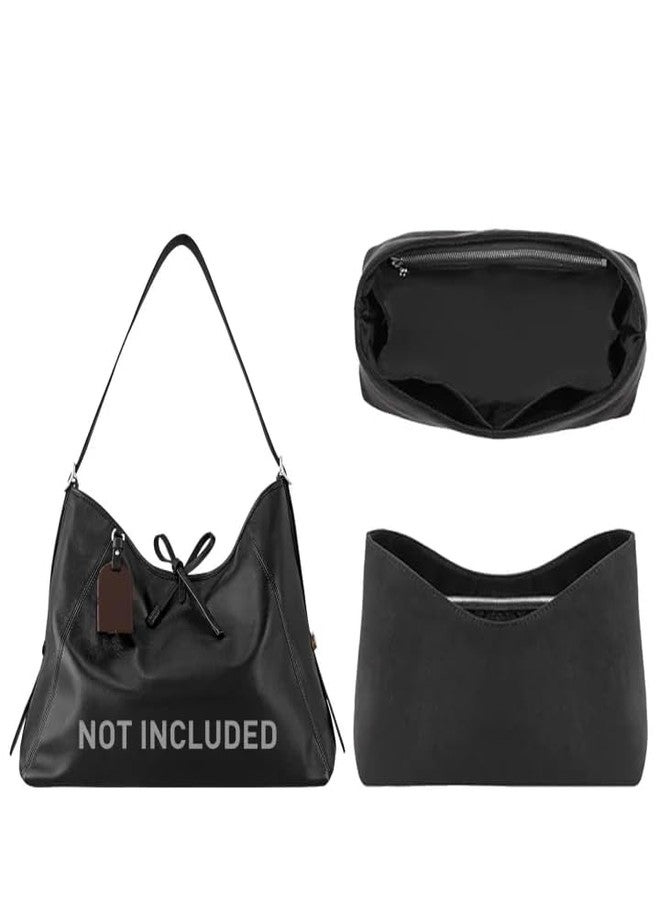 OAikor Dupontpaper Purse Organizer Insert Compatible with LV CarryAll Cargo Vibe MM Bag,Upgraded Lightweight Water-Resistant Bag Organizer Insert Shaper for Luxury Handbag Tote（Black, MM） - Image 1
