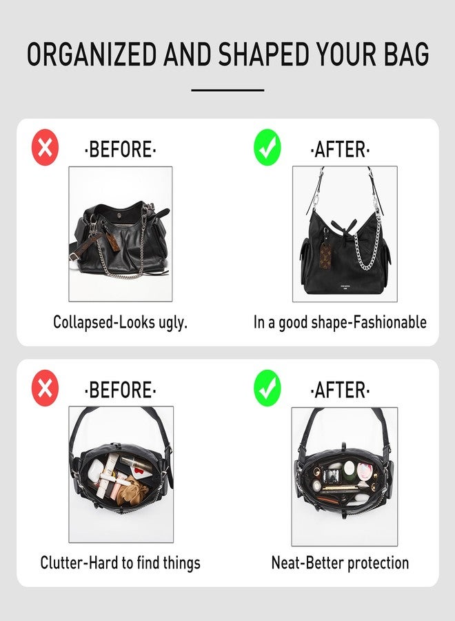 OAikor Dupontpaper Purse Organizer Insert Compatible with LV CarryAll Cargo Vibe MM Bag,Upgraded Lightweight Water-Resistant Bag Organizer Insert Shaper for Luxury Handbag Tote（Black, MM） - Image 4