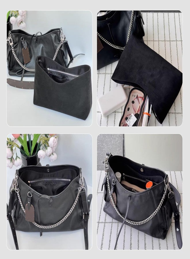 OAikor Dupontpaper Purse Organizer Insert Compatible with LV CarryAll Cargo Vibe MM Bag,Upgraded Lightweight Water-Resistant Bag Organizer Insert Shaper for Luxury Handbag Tote（Black, MM） - Image 5