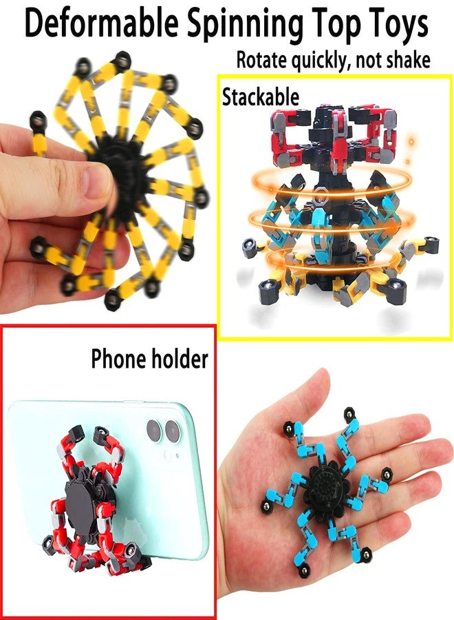 JYXT 4 Pack Transformable Fidget Spinner Fidget Toys Set, Fidget Spinner Transformable,Sensory Fidget Toys Stress Relief and Anti Anxiety Toys for Kids and Adults Gift for Christmas Birthday Party Favor - Image 3