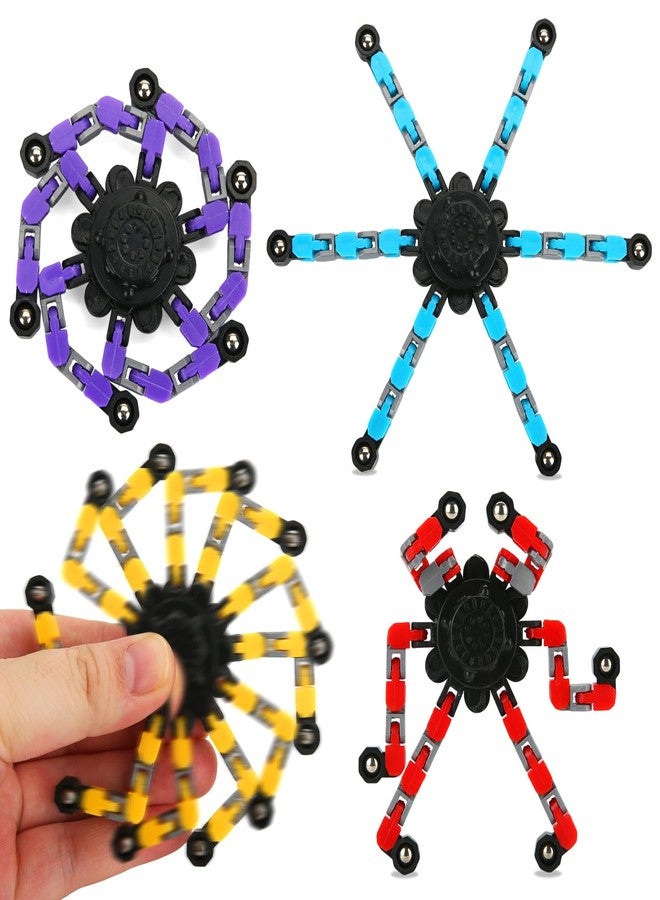 JYXT 4 Pack Transformable Fidget Spinner Fidget Toys Set, Fidget Spinner Transformable,Sensory Fidget Toys Stress Relief and Anti Anxiety Toys for Kids and Adults Gift for Christmas Birthday Party Favor - Image 1