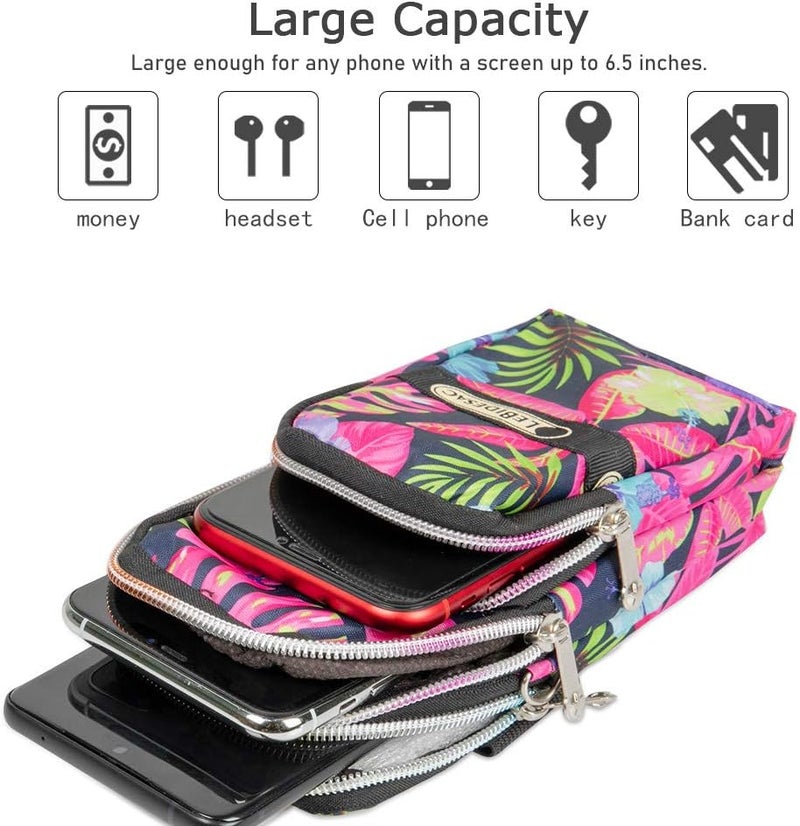 WATACHE Sports Armband Outdoor Sweat-Proof Running Armbag Cross-Body Shoulder Casual Wallet Purse Gym Fitness Cell Phone Bag Key Holder for iPhone 13 Pro/ 12 Pro/Xs Max/Xr,Galaxy S10 Plus, P30 Pro (#22) - Image 2