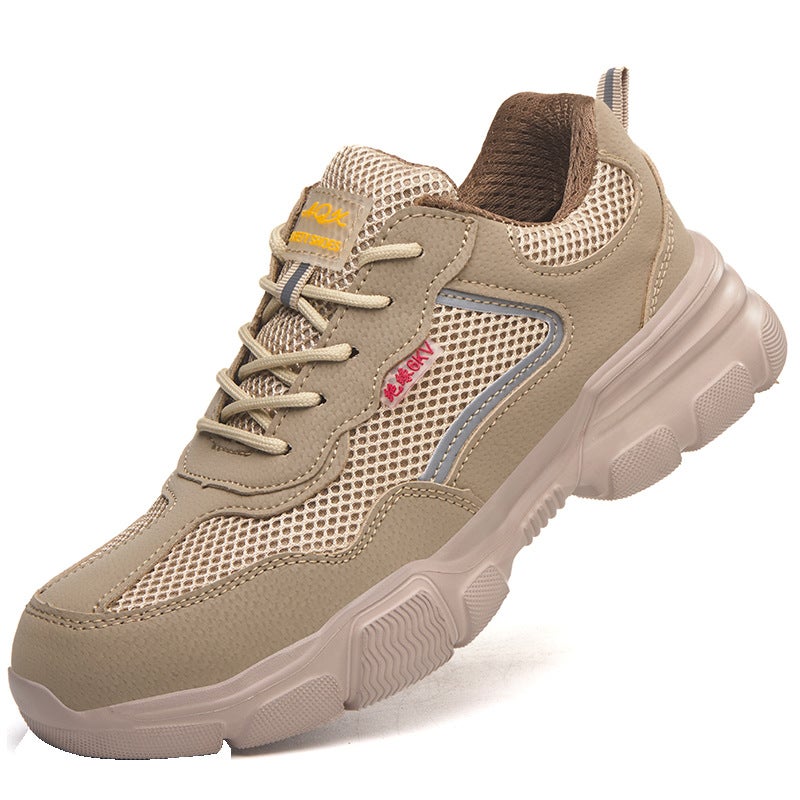 Safety Shoes Men Summer Breathable Anti-smash Anti-puncture Plastic Toe Cap Insulated Lightweight Work Shoes - Image 5