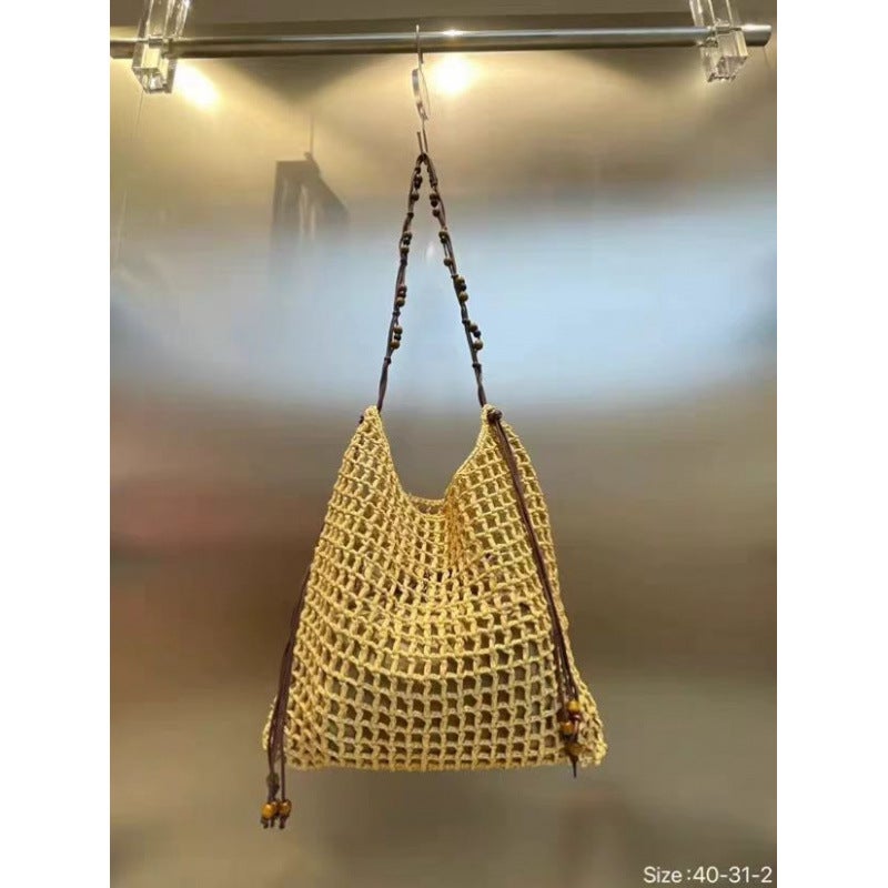 Handwoven Bag For Women Trendy Straw Large Capacity Tote Bag Underarm Bag Shoulder Beach Bag Trendy - Image 1