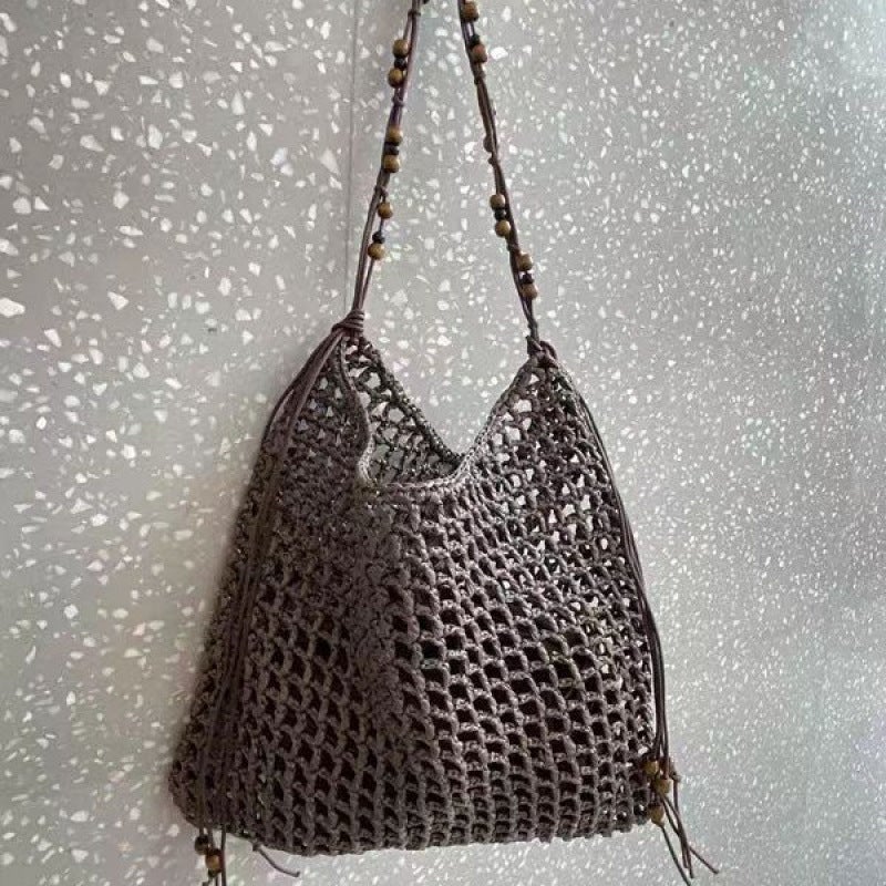 Handwoven Bag For Women Trendy Straw Large Capacity Tote Bag Underarm Bag Shoulder Beach Bag Trendy - Image 4