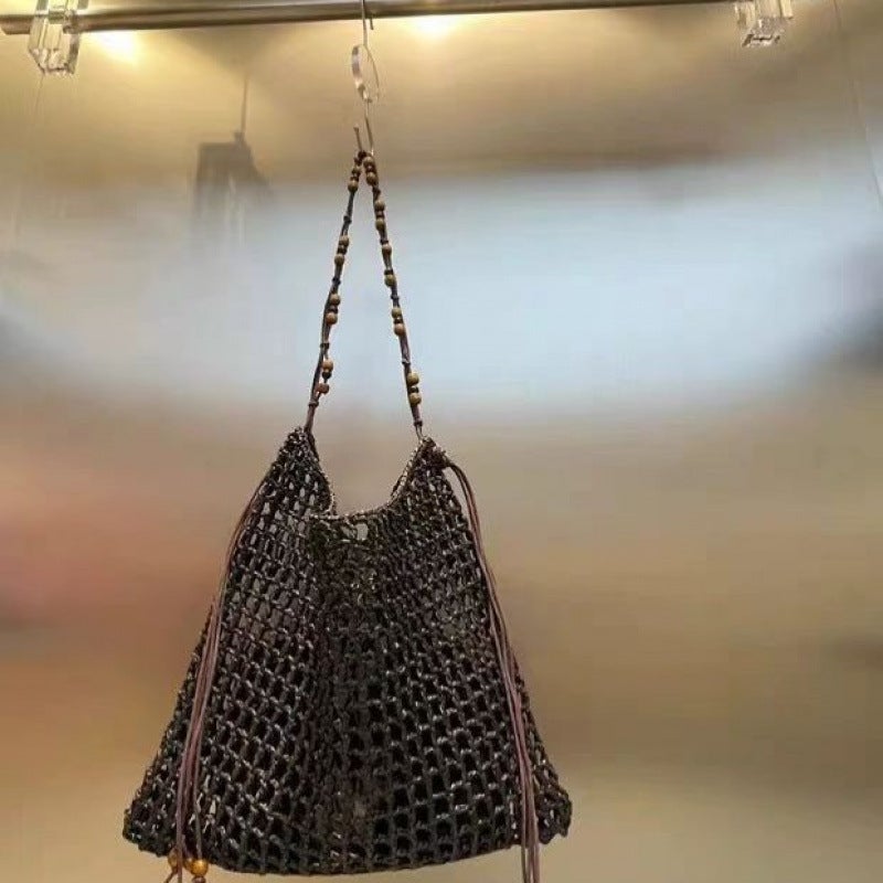 Handwoven Bag For Women Trendy Straw Large Capacity Tote Bag Underarm Bag Shoulder Beach Bag Trendy - Image 3
