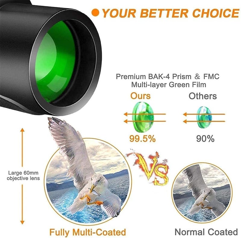 12X50 High Power Monocular Telescope Waterproof Zoom Spotting Scope for Bird Watching Travel Camping Fishing - Image 3