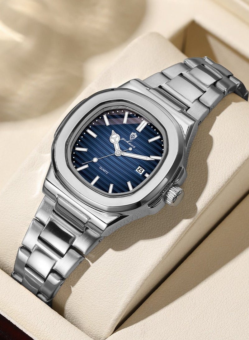 جوهوس ساعة نسائية، سوار من الفولاذ المقاوم للصدأ من أفضل العلامات التجارية، ساعة كوارتز كلاسيكية فاخرة مقاومة للماء ومضيئة، ساعة يد نسائية دائرية أنيقة وعصرية - 31 مم - هدية للأم أو الصديقة - Image 1