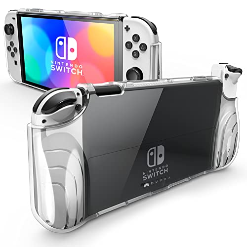 Mumba Case for Nintendo Switch OLED 2021, [Thunderbolt Series] Protective Clear Cover with TPU Grip Compatible with Nintendo New Switch OLED 7 Inch Console and Joy-Con Controller (Clear) - Image 1