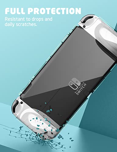 Mumba Case for Nintendo Switch OLED 2021, [Thunderbolt Series] Protective Clear Cover with TPU Grip Compatible with Nintendo New Switch OLED 7 Inch Console and Joy-Con Controller (Clear) - Image 5